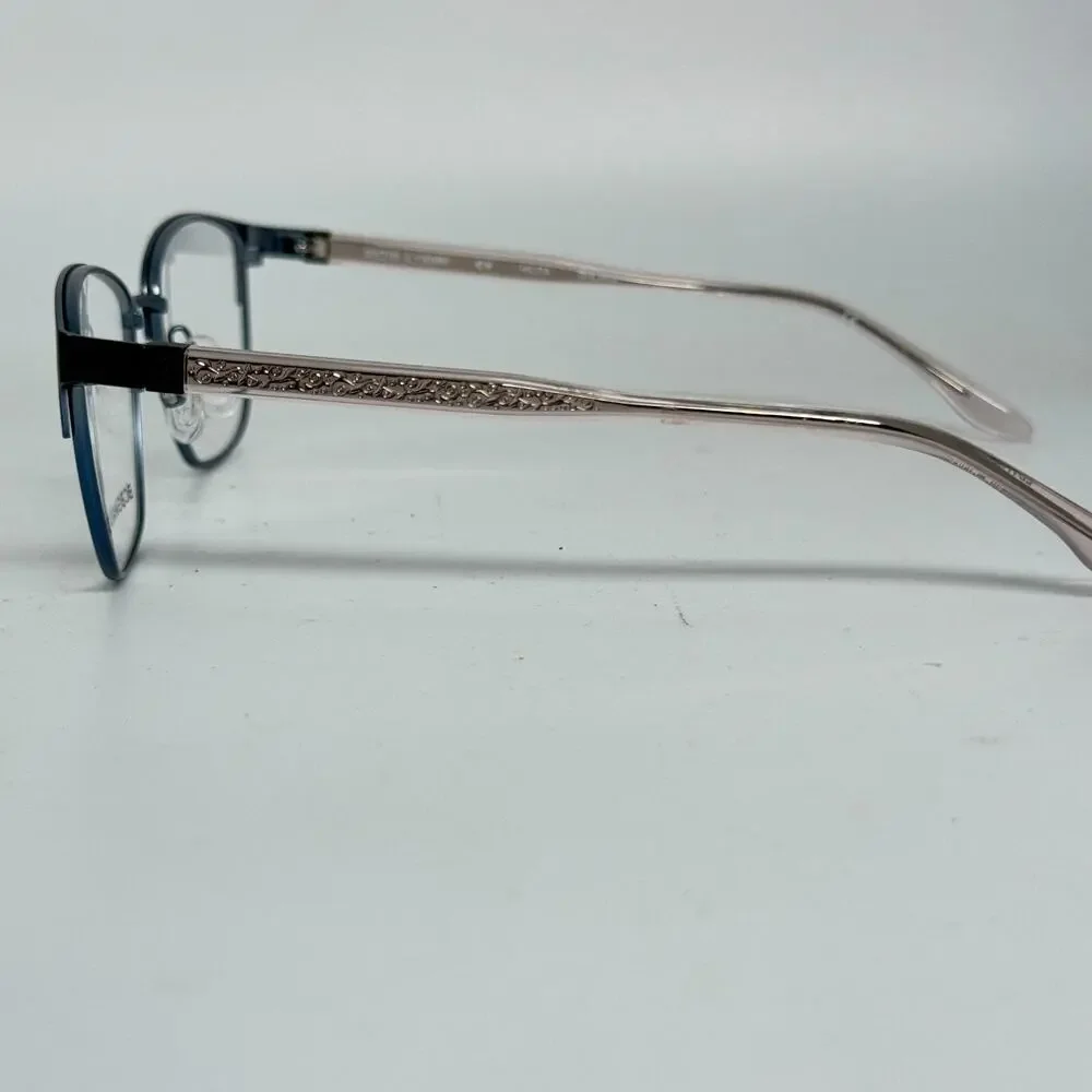BCBG MAXAZRIA Hilda‎ Brown Blue Square Eyeglasses Frames 50-16 130 H17664